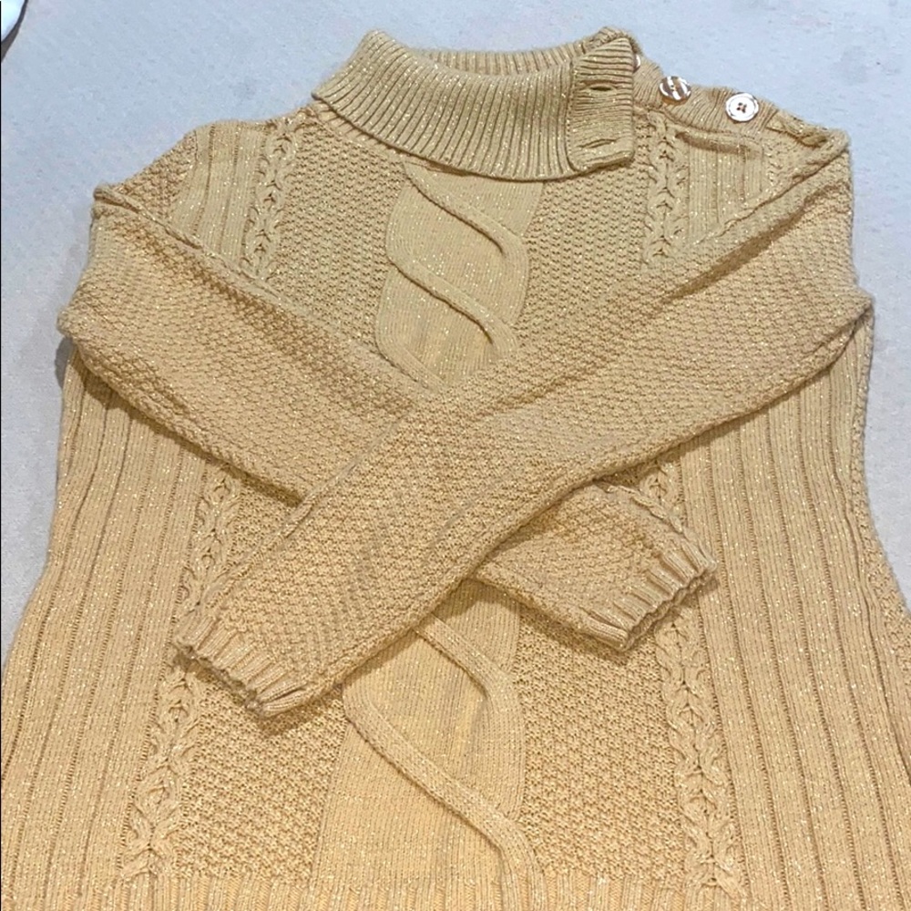 Woman knit turtleneck sweater